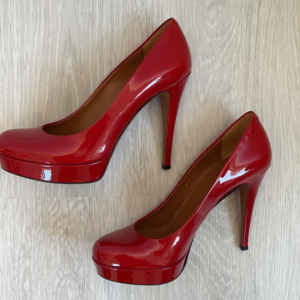 Gucci red platform pumps size 37 - Picture 3 of 10